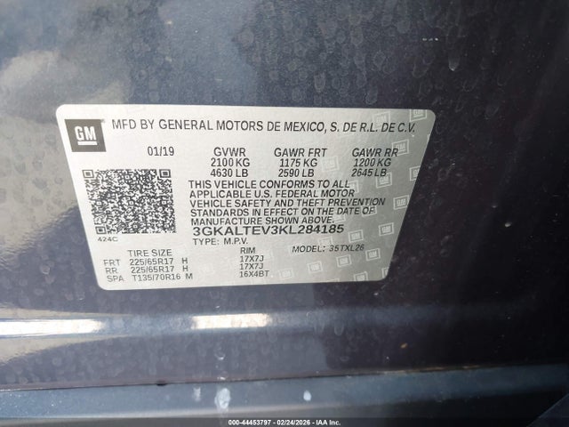 Продажа на аукционе авто 2019 Gmc Terrain Sle, vin: 3GKALTEV3KL284185, номер лота: 44453797