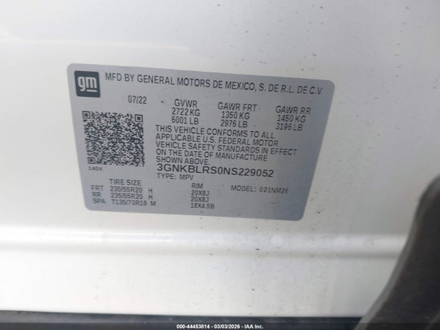 2022 Chevrolet Blazer Awd Premier მანქანა იყიდება აუქციონზე, vin: 3GNKBLRS0NS229052, აუქციონის ნომერი: 44453814
