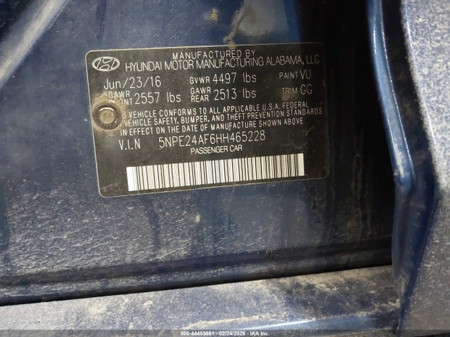 Продаж на аукціоні авто 2017 Hyundai Sonata, vin: 5NPE24AF6HH465228, номер лоту: 44453881