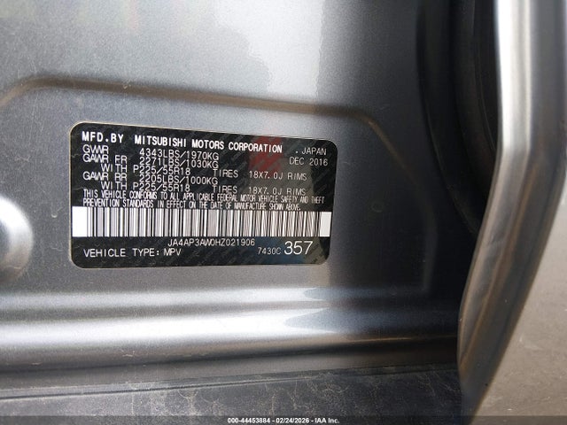 2017 MITSUBISHI OUTLANDER SPORT JA4AP3AW0HZ021906 Photo 8