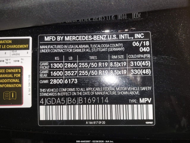 Продаж на аукціоні авто 2018 Mercedes-benz Gle 350, vin: 4JGDA5JB6JB169114, номер лоту: 44453897