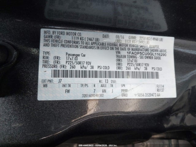 1FADP5CU0GL116290 Ford C-max Energi Sel