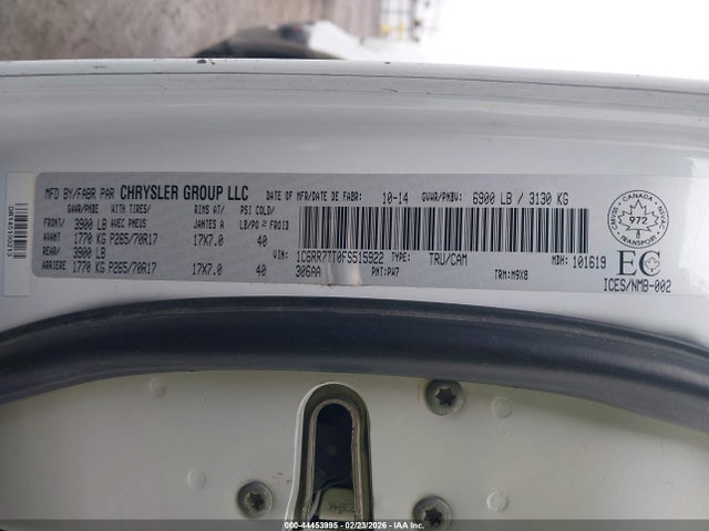 Продажа на аукционе авто 2015 Ram 1500 Slt, vin: 1C6RR7TT0FS515922, номер лота: 44453995