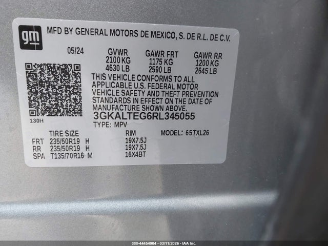 44454004 :رقم المزاد ، 3GKALTEG6RL345055 vin ، 2024 Gmc Terrain Awd Sle مزاد بيع
