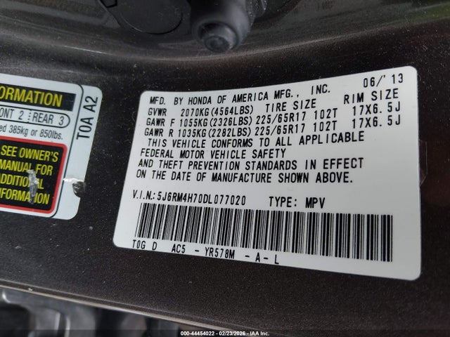 2013 HONDA CR-V 5J6RM4H70DL077020 Photo 8