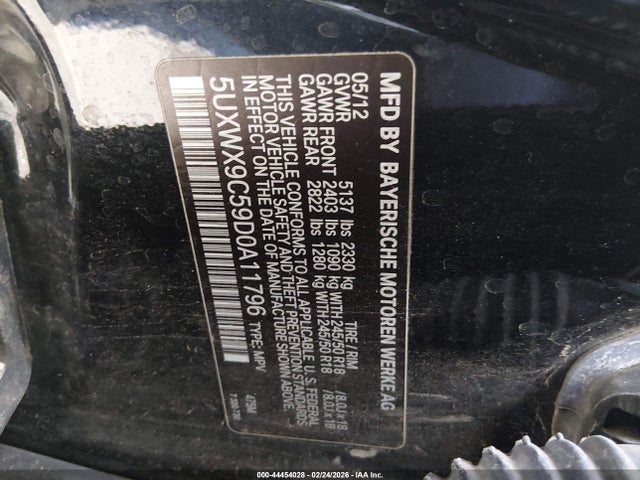 Продажа на аукционе авто 2013 Bmw X3 Xdrive28i, vin: 5UXWX9C59D0A11796, номер лота: 44454028