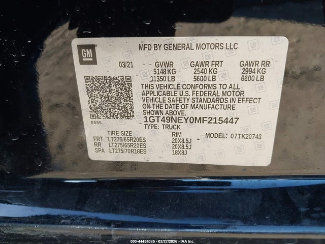 1GT49NEY0MF215447 GMC Sierra 2500hd 4wd Standard Bed Slt