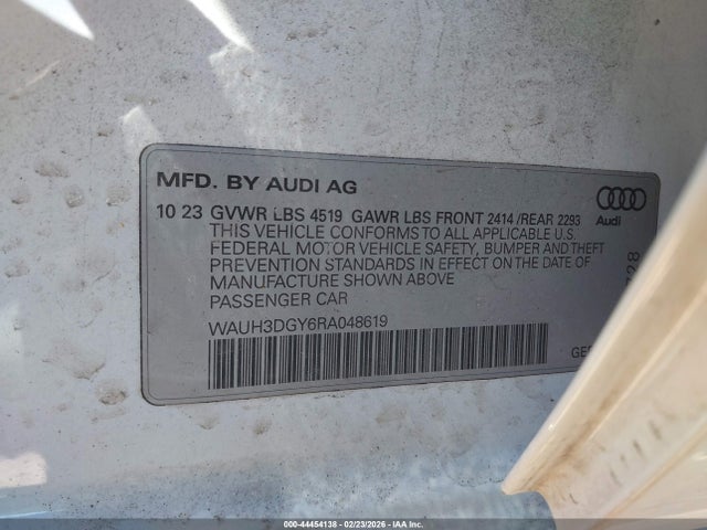 44454138 :رقم المزاد ، WAUH3DGY6RA048619 vin ، 2024 Audi S3 Premium Plus Tfsi Quattro S Tronic مزاد بيع