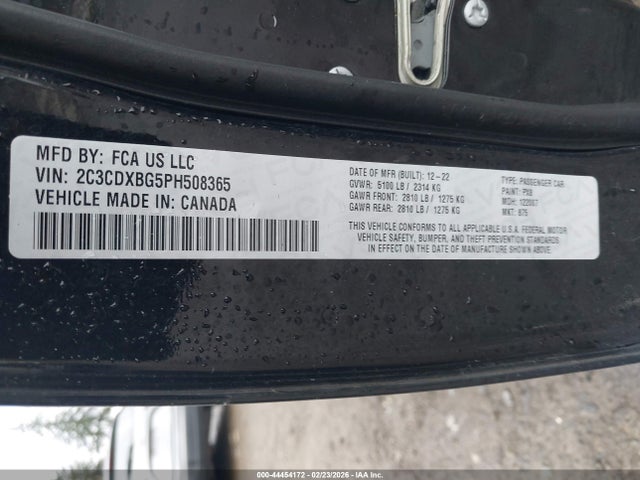 2C3CDXBG5PH508365 Dodge Charger Sxt