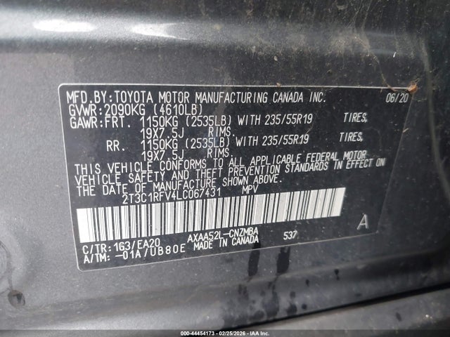 2T3C1RFV4LC067431 Toyota Rav4 Xle Premium