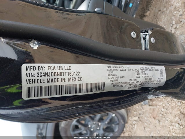 44454183 :رقم المزاد ، 3C4NJDBN8TT160122 vin ، 2026 Jeep Compass Latitude Altitude مزاد بيع