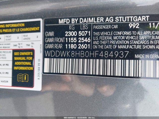 2017 MERCEDES-BENZ AMG C 63 WDDWK8HB0HF484937 Photo 8