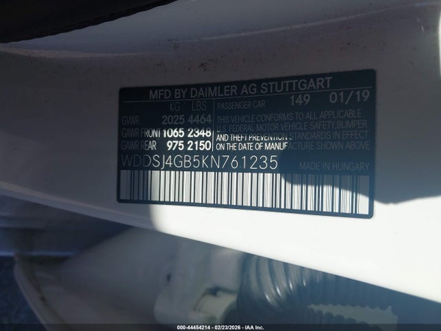 Продаж на аукціоні авто 2019 Mercedes-benz Cla 250 4matic, vin: WDDSJ4GB5KN761235, номер лоту: 44454214