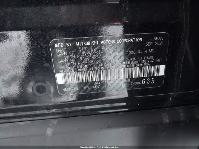 2022 MITSUBISHI OUTLANDER JA4J4TA86NZ037548 Photo 8