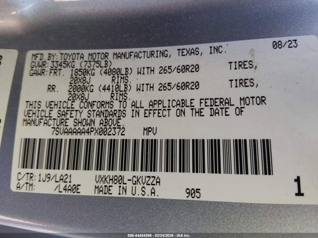Toyota Sequoia Platinum 2023 7SVAAAAA4PX002372 Image 9