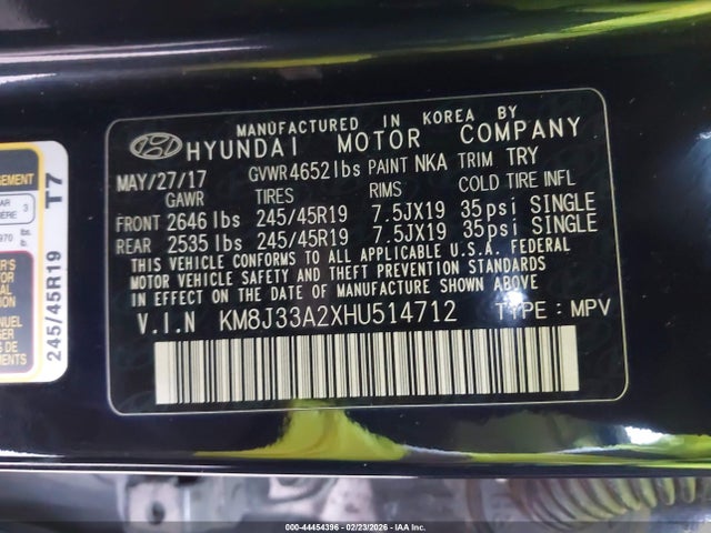 KM8J33A2XHU514712 Hyundai Tucson Sport