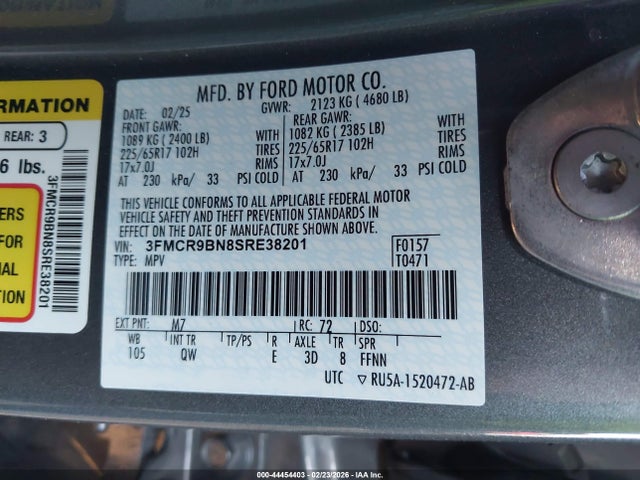 3FMCR9BN8SRE38201 Ford Bronco Sport Big Bend