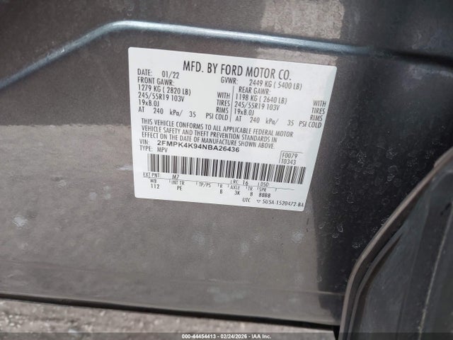 2022 FORD EDGE 2FMPK4K94NBA26436 Photo 8