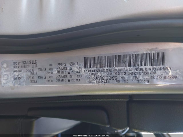 Aukcja sprzedaży 2019 Jeep Grand Cherokee Limited 4x4, vin: 1C4RJFBG1KC610850, numer aukcji: 44454459