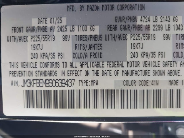 2025 MAZDA CX-5 JM3KFBEM9S0639437 Photo 8