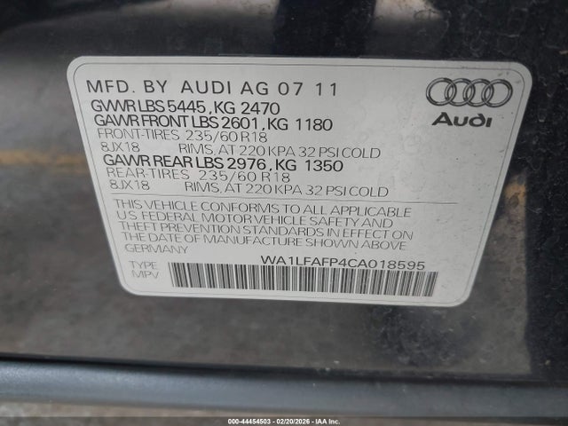 2012 AUDI Q5 WA1LFAFP4CA018595 Photo 8
