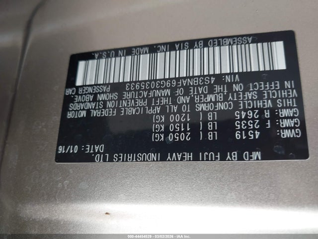 Subaru Legacy 2.5i Premium 2016 4S3BNAF69G3035933 Image 9