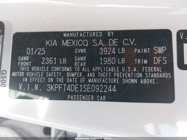 KIA K4 Lxs 2025 3KPFT4DE1SE092244 Image 9