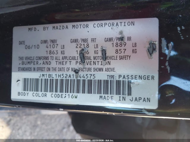 Aukcja sprzedaży 2010 Mazda Mazda3 S Grand Touring, vin: JM1BL1H52A1344575, numer aukcji: 44454558