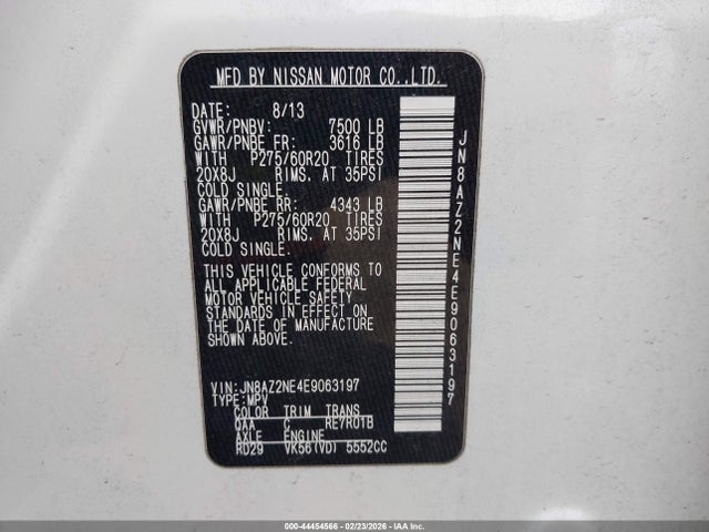 Infiniti QX80 2014 JN8AZ2NE4E9063197 Image 9