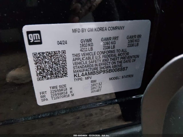 Aukcja sprzedaży 2025 Buick Encore Gx Preferred Fwd, vin: KL4AMBSP9SB008887, numer aukcji: 44454604