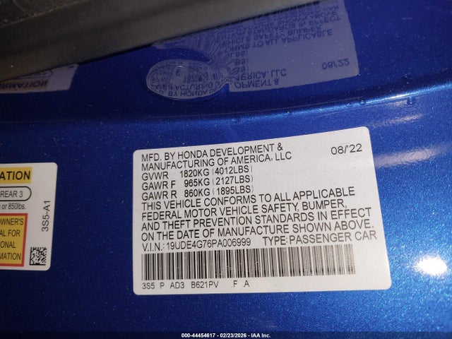 19UDE4G76PA006999 Acura Integra A-spec Technology