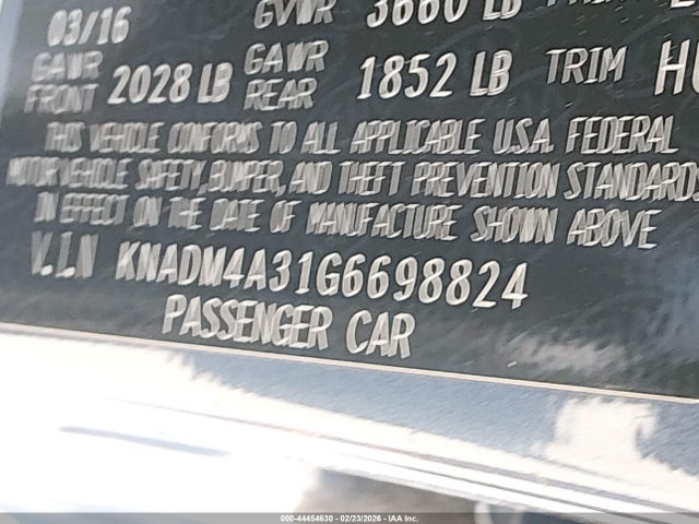 KIA RIO LX 2016 KNADM4A31G6698824 Image 9