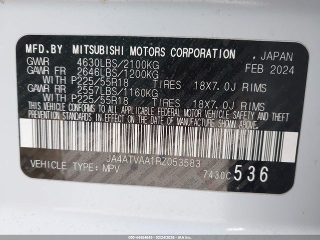 2024 MITSUBISHI ECLIPSE CROSS JA4ATVAA1RZ053583 Photo 8