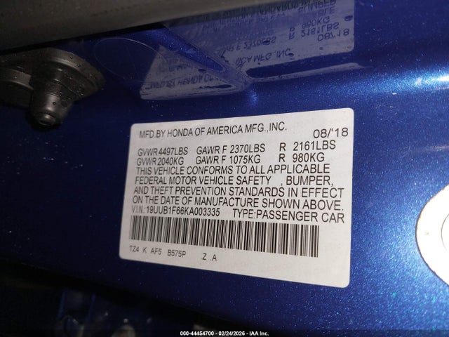 19UUB1F66KA003335 Acura Tlx Tech A-spec Pkgs