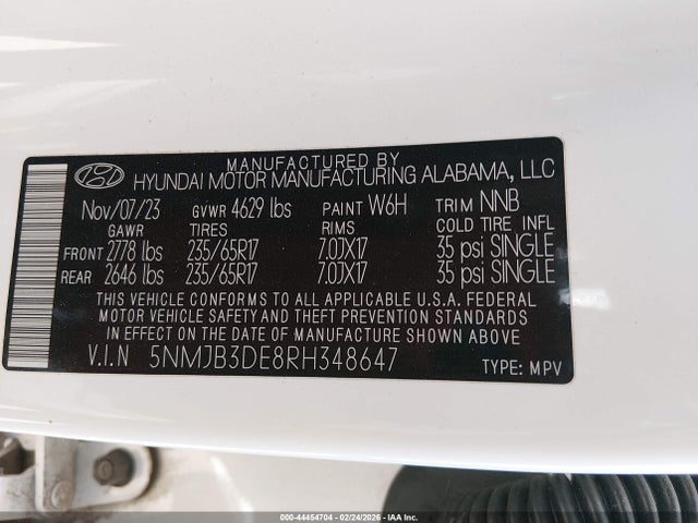 Hyundai TUCSON SEL 2024 5NMJB3DE8RH348647 Image 9