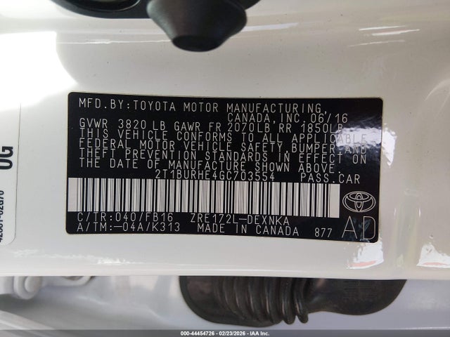 Toyota COROLLA LE 2016 2T1BURHE4GC703554 Image 9
