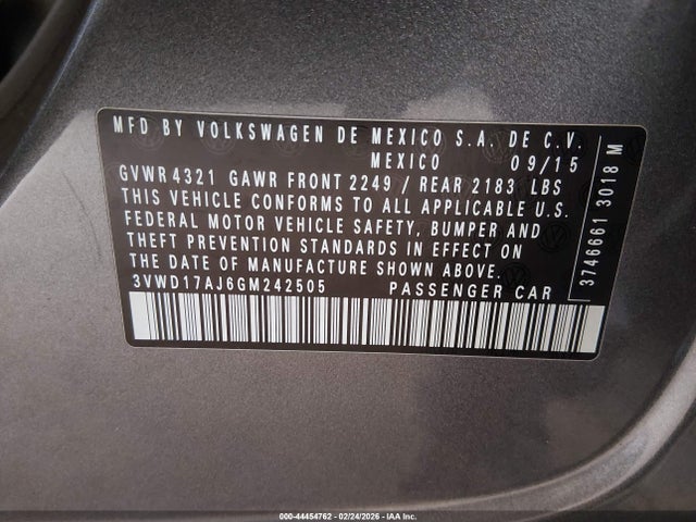 3VWD17AJ6GM242505 Volkswagen Jetta 1.8t Sport