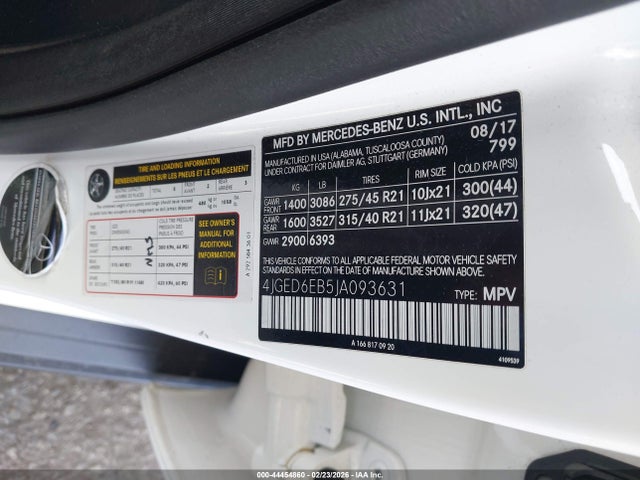 44454860 :رقم المزاد ، 4JGED6EB5JA093631 vin ، 2018 Mercedes-benz Amg Gle 43 Coupe 4matic مزاد بيع