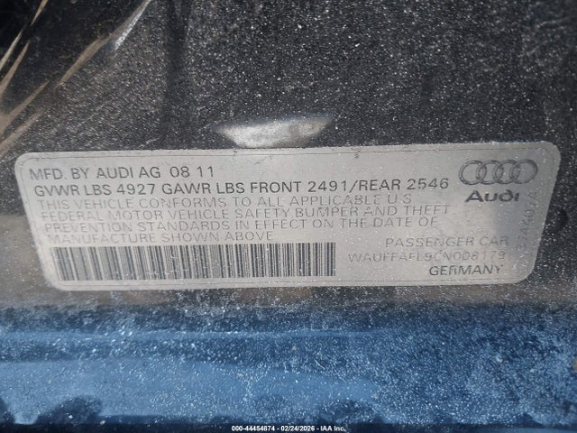 2012 AUDI A4 WAUFFAFL9CN008179 Photo 8