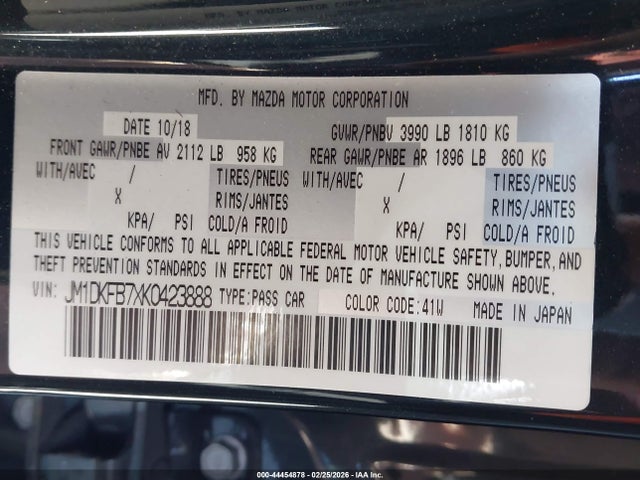Aukcja sprzedaży 2019 Mazda Cx-3 Sport, vin: JM1DKFB7XK0423888, numer aukcji: 44454878