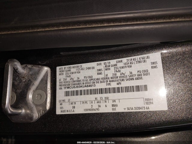 2019 FORD ESCAPE 1FMCU0J93KUA84613 Photo 8