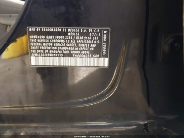 2013 Volkswagen Jetta 2.0l Tdi მანქანა იყიდება აუქციონზე, vin: 3VWLL7AJ9DM209113, აუქციონის ნომერი: 44454981