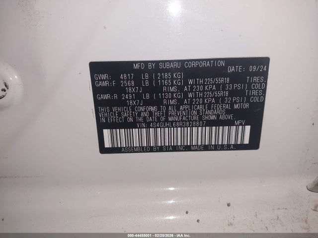 Продаж на аукціоні авто 2024 Subaru Crosstrek Limited, vin: 4S4GUHL68R3828807, номер лоту: 44455001