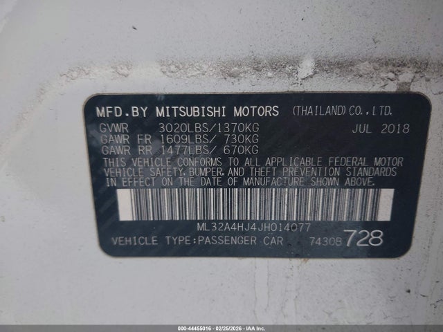 2018 MITSUBISHI MIRAGE ML32A4HJ4JH014077 Photo 8