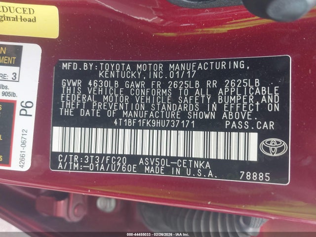 Toyota CAMRY LE 2017 4T1BF1FK9HU737171 Image 9