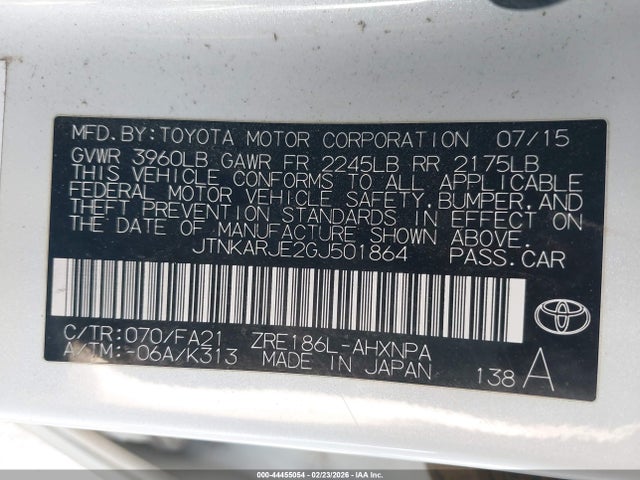 JTNKARJE2GJ501864 Scion IM