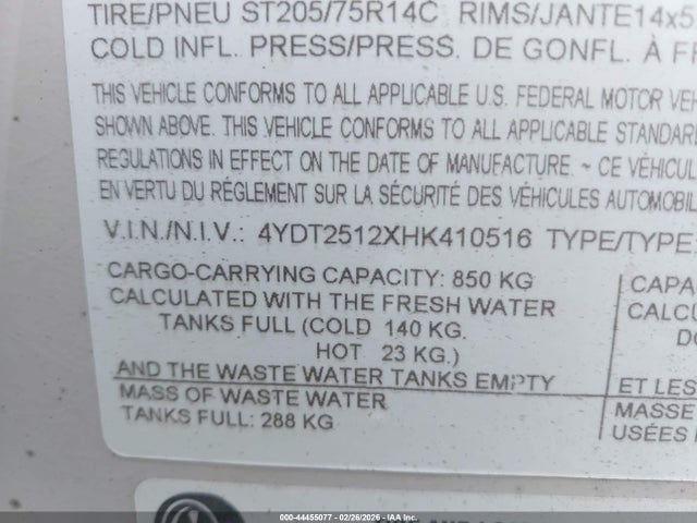 4YDT2512XHK410516 Keystone Passport Ultra