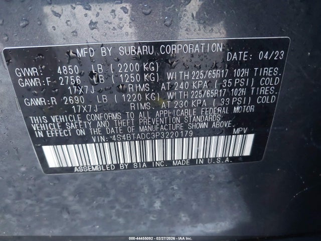 Subaru Outback Premium 2023 4S4BTADC3P3220179 Image 9
