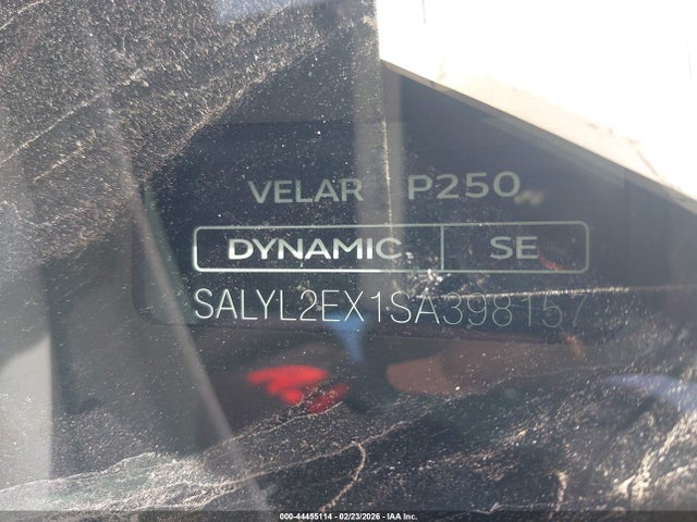 SALYL2EX1SA398157 Land Rover Range Rover Velar P250 Dynamic Se