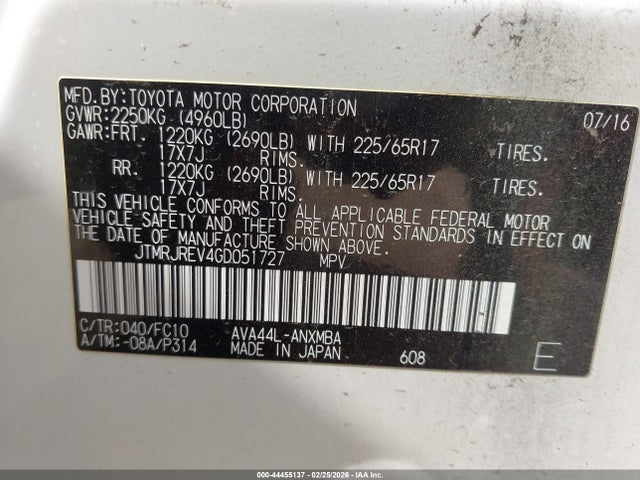 2016 TOYOTA RAV4 HYBRID JTMRJREV4GD051727 Photo 8